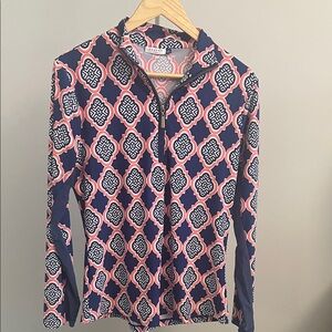 Cabana Life Navy and Pink Swim Coverup